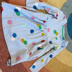 Mini Boden Light Blue Dress with Multicolor Polka Dots